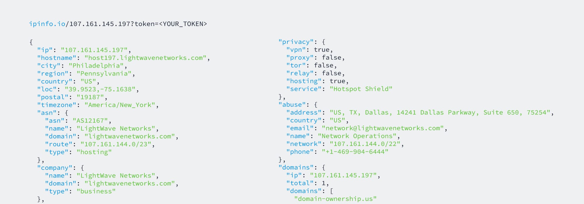 IPinfo CLI: Lookup IP or ASN details