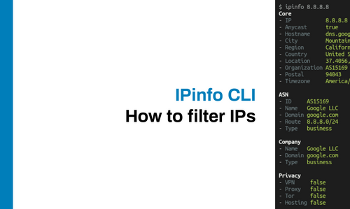 IPinfo CLI: How to filter IPs
