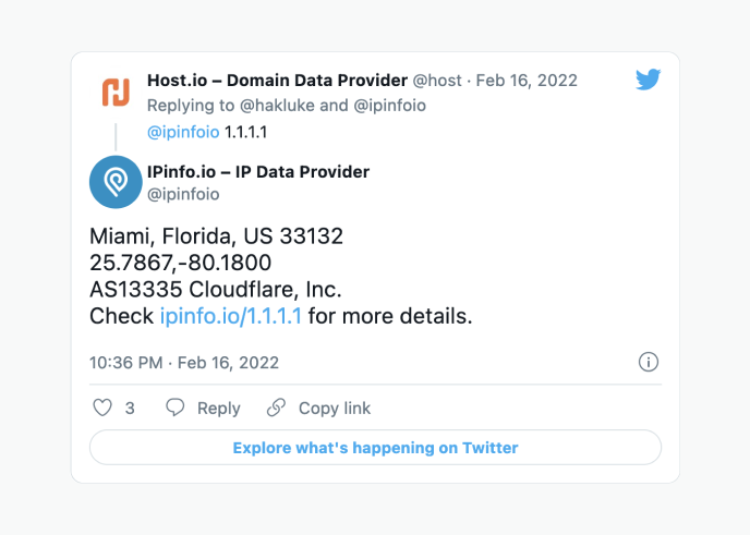 IP Twitter Bot - IPinfo.io
